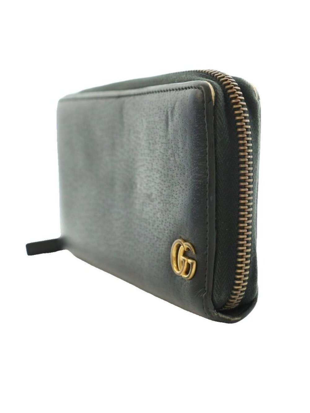 Gucci GG Marmont Zip Around Wallet Leather Logo Black - Picture 3 of 9